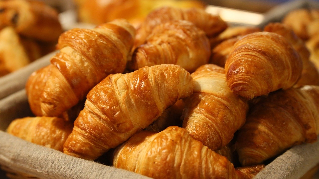 bread, croissant, morning